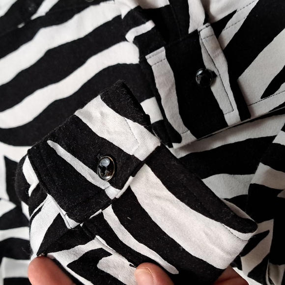 Talbots zebra print stretchy tie front shirt dress szM petites - Picture 13 of 16